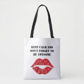 Romantic chic luxe red lips tote bag (Voorkant)