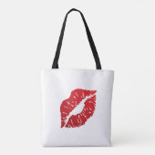 Romantic chic luxe red lips tote bag (Achterkant)