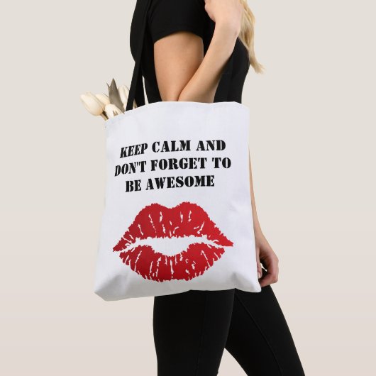 Romantic chic luxe red lips tote bag (Dichtbij)