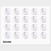 Romantic Chic Pastel Paars Floral Love Script Ronde Sticker (Vel)