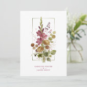 Romantic Chic Rustic Botanical Wildflowers Wedding Kaart (Staand voorkant)