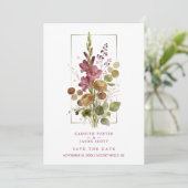 Romantic Chic Rustic Botanical Wildflowers Wedding Save The Date (Staand voorkant)