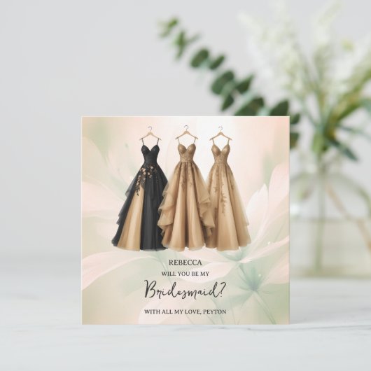 Romantic Chic Three Bridesmaid Dresses Proposal (Staand voorkant)