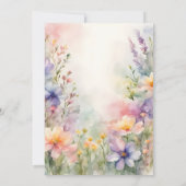 Romantic Chic Watercolor Wildflower Bridal Shower Kaart (Achterkant)