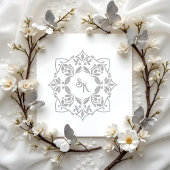 Romantic Chic Wedding Ornate Monogram Initials Rubberstempel