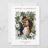 Romantic Christmas Botanical Frame Photo Feestdagenkaart (Voorkant)