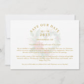 Romantic Christmas Heart-Shape Wreath Wedding Save The Date (Achterkant)