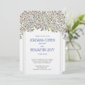 Romantic Chuppah Flowers Jwish Wedding Invitation Kaart (Staand voorkant)