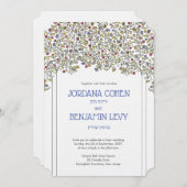Romantic Chuppah Flowers Jwish Wedding Invitation Kaart (Voorkant / Achterkant)