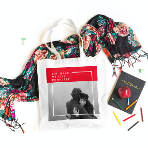 Romantic Citaat en Foto   Valentijnse cadeaus Tote Bag