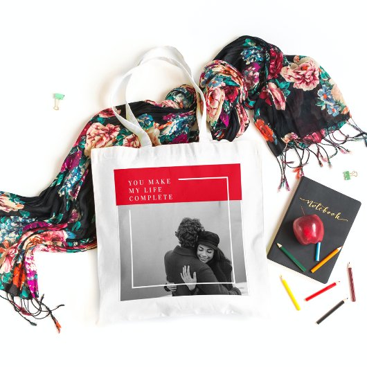 Romantic Citaat en Foto | Valentijnse cadeaus Tote Bag