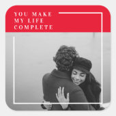Romantic Citaat en Foto | Valentijnse cadeaus Vierkante Sticker (Voorkant)