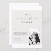 Romantic Classic Formal Wedding Photo Bedankkaart (Voorkant / Achterkant)