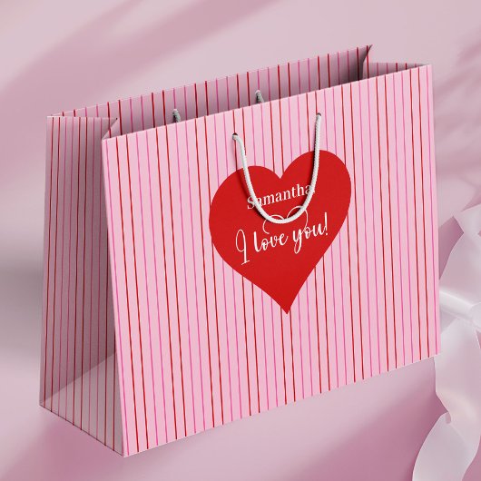 Romantic Classic Hearts I Love You Gift Bag Groot Cadeauzakje