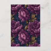 Romantic Classic Plum Floral  Wedding Details Informatiekaartje (Achterkant)