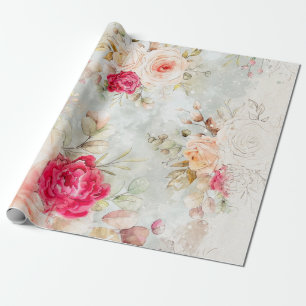 *~* Romantic  Classic Rustic Flowers AR26 Cadeaupapier
