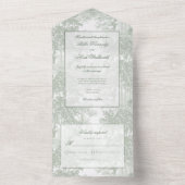 Romantic Classic Sage Green Landscape Toile All In One Uitnodiging (Binnen)
