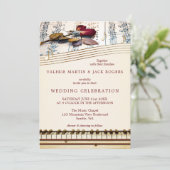 Romantic Classical Music Roos Wedding Kaart (Staand voorkant)