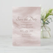Romantic Classy Blush Pink Save the Date Kaart (Staand voorkant)