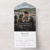 Romantic Classy Photo Script Weddenschap RSVP All In One Uitnodiging (Binnen)