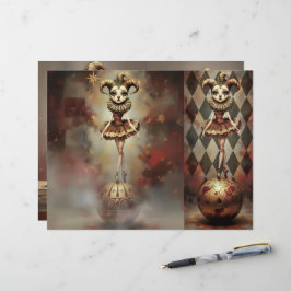  Romantic Clown Scrapbooking Sheet Briefhoofd