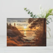 Romantic Coastal Lighthouse QR Code Weddenschap Kaart (Staand voorkant)