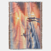 Romantic Coastal Sunset Lighthouse Walk Deken (Voorkant Verticaal)