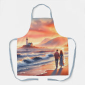 Romantic Coastal Sunset Lighthouse Walk Schort (Voorkant)