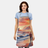 Romantic Coastal Sunset Lighthouse Walk Schort (Gedragen)