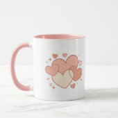 Romantic Coffee Cup with Hearts Gift Mok (Links)