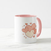 Romantic Coffee Cup with Hearts Gift  Mok (Voorkant rechts)