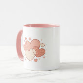 Romantic Coffee Cup with Hearts Gift  Mok (Voorkant links)