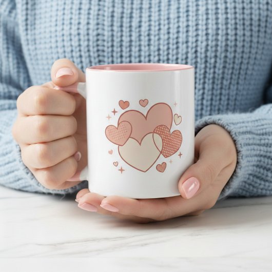 Romantic Coffee Cup with Hearts Gift  Mok