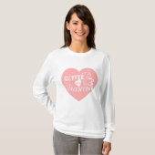 Romantic Coffee Lover Valentine Pink Heart Arrow T-shirt (Voorkant volledig)