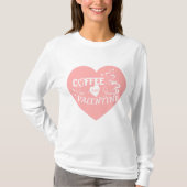 Romantic Coffee Lover Valentine Pink Heart Arrow T-shirt (Voorkant)