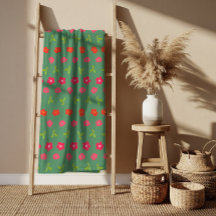 Romantic Colorful Chic Floral Pattern Bath Towel