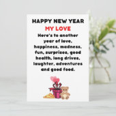 Romantic Colorful New Year-kaart Feestdagenkaart (Staand voorkant)