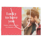 Romantic Colorful Pink Valentijnsdag Foto Groot Cadeauzakje (Achterkant)