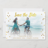 Romantic Confetti Save the Date Weduwfoto (Voorkant)