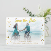 Romantic Confetti Save the Date Weduwfoto (Staand voorkant)