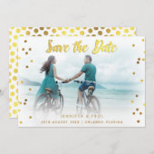 Romantic Confetti Save the Date Weduwfoto (Voorkant / Achterkant)
