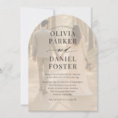 Romantic Contemporary Photo Overlay Wedding Kaart (Voorkant)