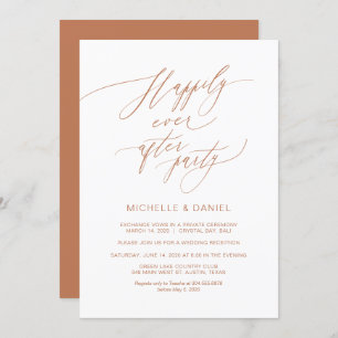 Romantic Copper Script, Wedding Elopement Kaart