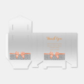 Romantic Coral Bow & Silver Glitter Wedding Bedankdoosjes (Uitgevouwen)