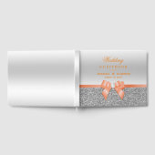 Romantic Coral Bow & Silver Glitter Wedding Gastenboek (Volledig)