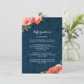 Romantic Coral Peonie Detail-kaarten Informatiekaartje (Staand voorkant)