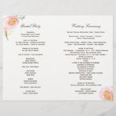 Romantic Coral Rozen Wedding Programs (Achterkant)
