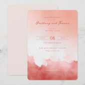 Romantic Coral Watercolor Kaart (Voorkant / Achterkant)
