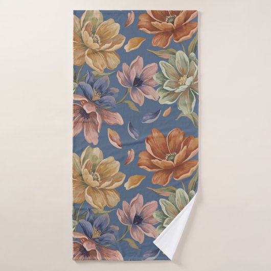 Romantic Cottage Flowers Bad Handdoek (Badhanddoek)