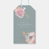 Romantic Cottage Flowers Blush Blue Sage Cadeaulabel (Achterkant)